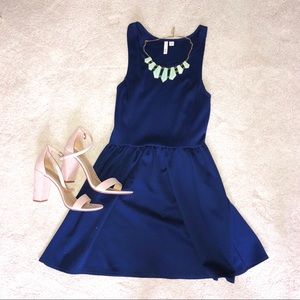 Navy Blue A-Line Frenchi dress